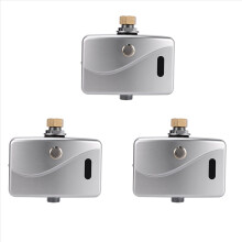 3x Automatische elektrische urinoirspoelklep met sensor en handmatige 2-functie, wandmontage, DC6V urinespoeling
