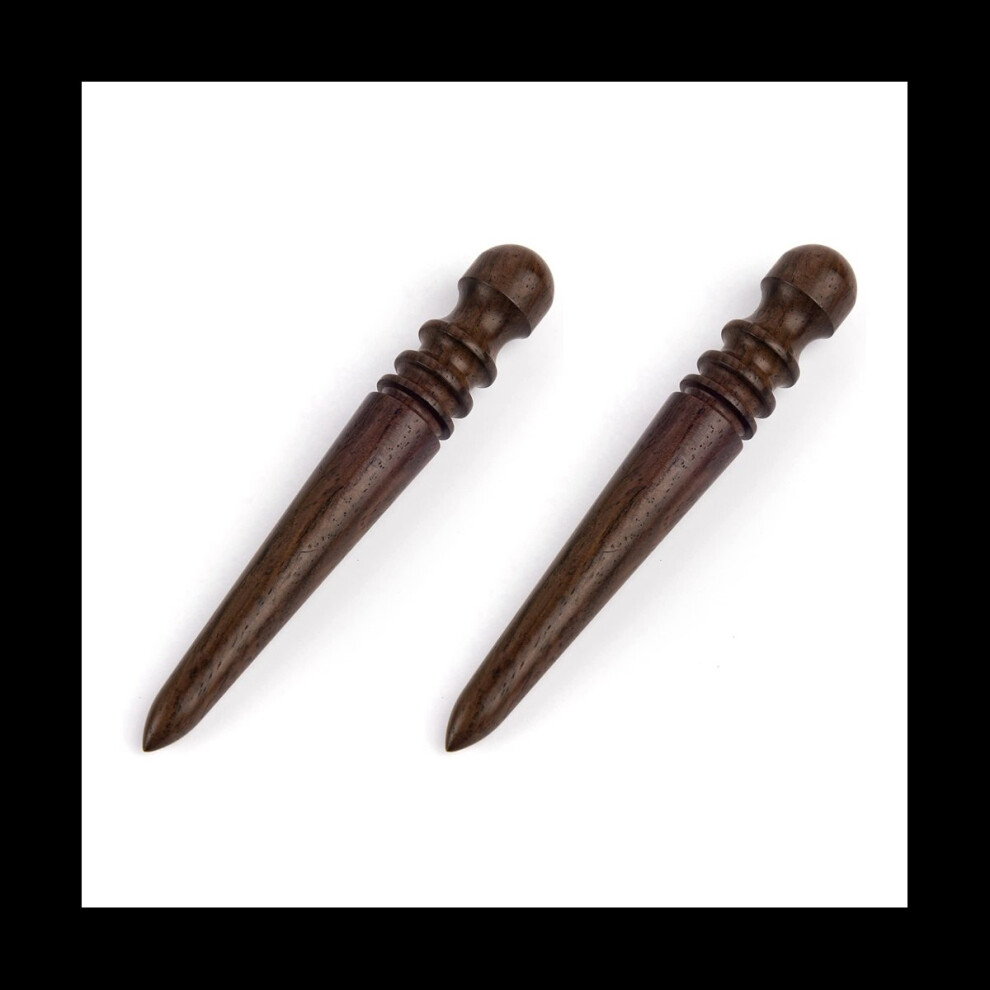 2X Leather Burnisher Tool Ebony Wood Edge Tapered Wooden Sticker Polished Grinding With 4 Grooves 4851681123023