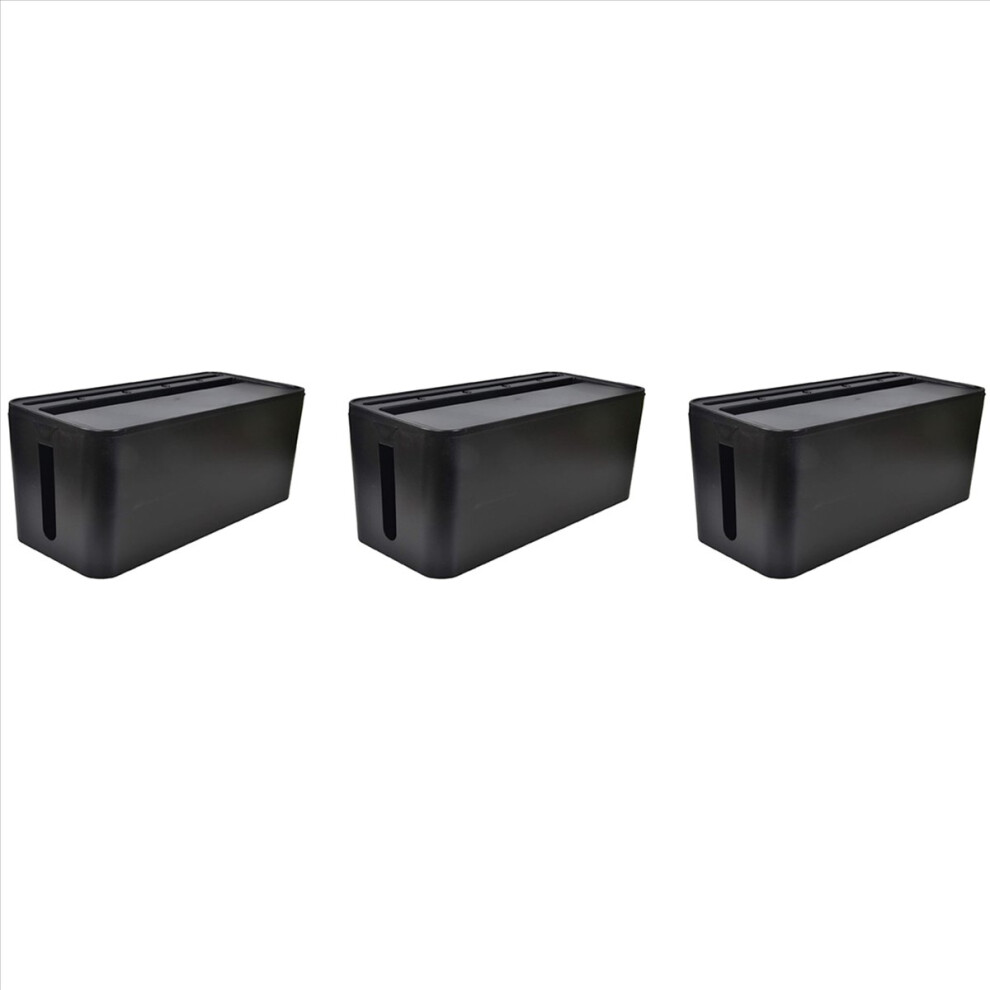 3X Cable Management Box For Desk And Power Strip Solutions(Black) 4851681125706