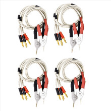 4 paar geïsoleerde bananenstekkerklemmen kabel lage weerstand clip probe draden testmeter terminal Kelvin nieuw