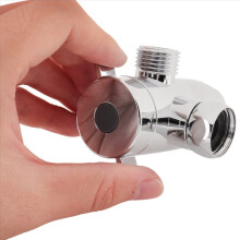 2x 3-weg douche-omleider met handbediende kraan, bovenarm, T-stuk, splitter, boomadapter