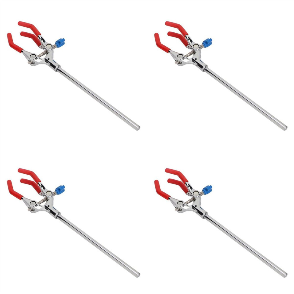 4X Clamp 28Cm 3 Prong Finger Style Rubber-Coated Head Laboratory Multifunctional Condenser Beaker Extension 4854010088284