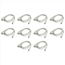10X DB9P naar 8P Mini Din RS232 Downloadkabel Wit 8,2 ft voor PLC -EH