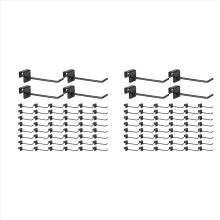 96 stuks rasterwandhaken 4 inch zwarte metalen paneelhaak hanger vierkante buis cabine kapstok