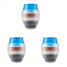 3x actieve kool kraanfilter mondstuk water keukenkraan 5 lagen zuiveraar voor thuisgebruik (blauw)
