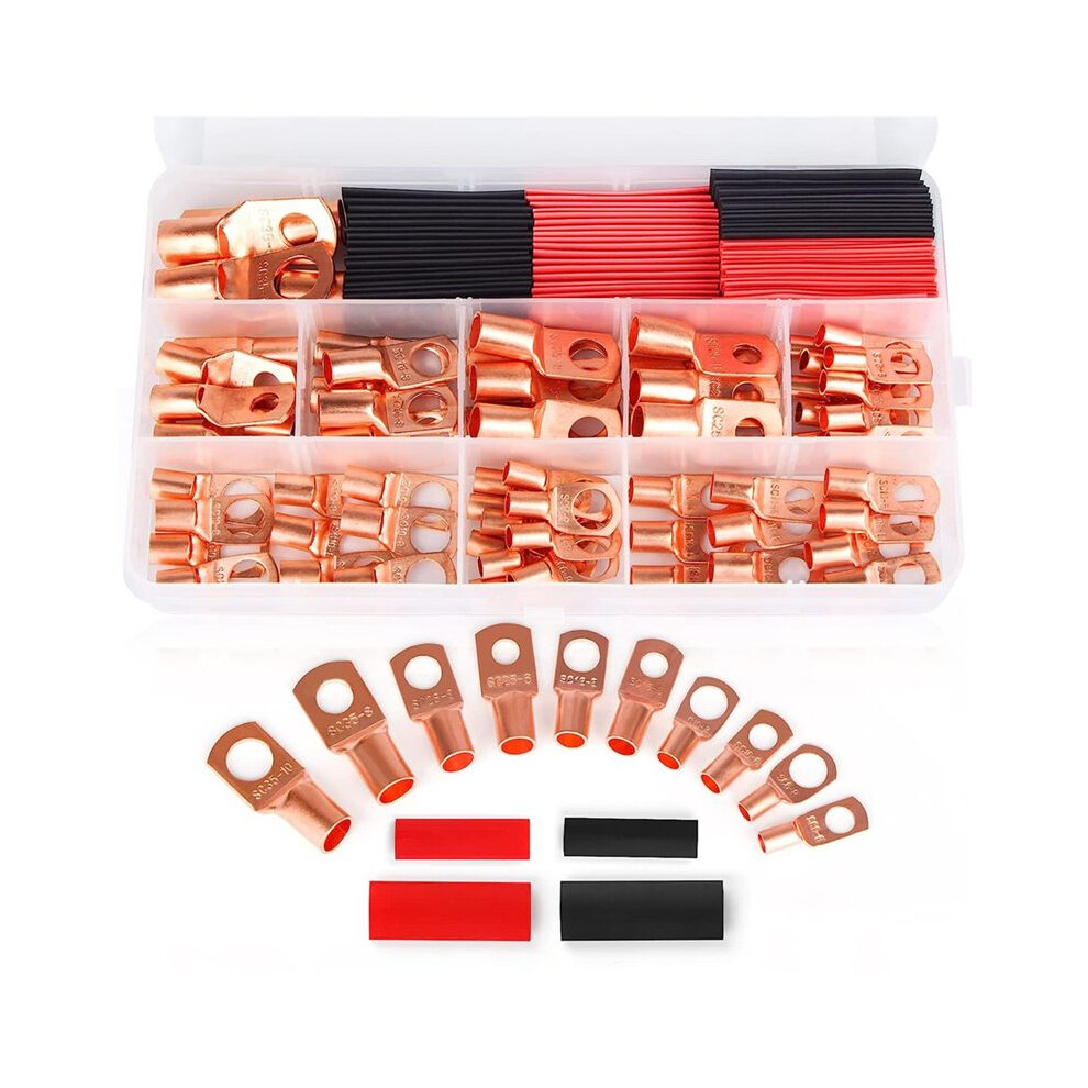 130Pcs Copper Wire Lugs,Terminal Connectors 4854194570612