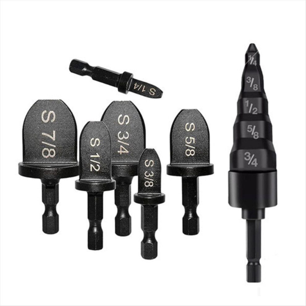 7Pcs Manual Copper Pipe Swaging Tool Drill Bit 4854194555749