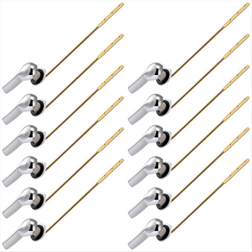 12 PCS Toilet Handle Lever Flush Replacement, Brass Universal 1