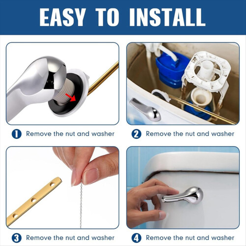 12 PCS Toilet Handle Lever Flush Replacement, Brass Universal 2