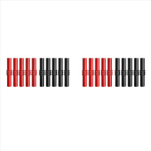 P7023 20 stuks/partij verlengstuk geïsoleerde PVC 4mm banaanstekker vrouwelijk naar adapterkoppeling connector rood zwart