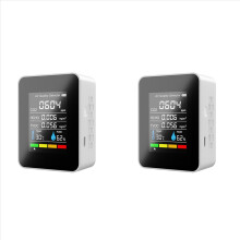 2X 5 In1 CO2-meter Digitale temperatuur-vochtigheidstester Koolstofdioxidedetector Luchtkwaliteitsmonitor TVOC HCHO-analysator-B