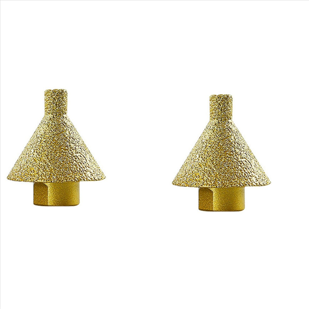 2X M10 Diamond Beveling Chamfering Bit Hole Drill Reaming Cone Carve Polish Grinding Wheel 45Mm 4854194517259