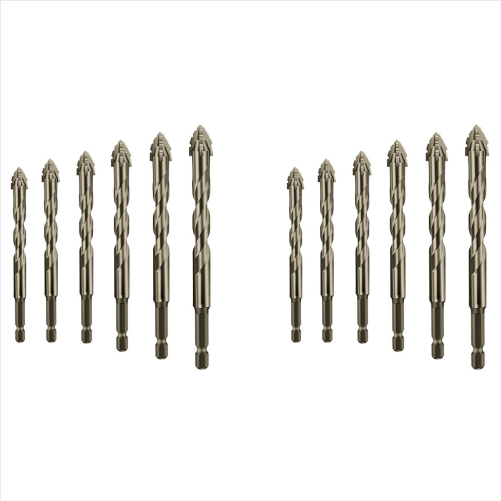 12X Four-Flute Sawtooth Eccentric Drill Bit, Multifunction Bit Set, High Hardness Skewed Head Bits 4854194590849