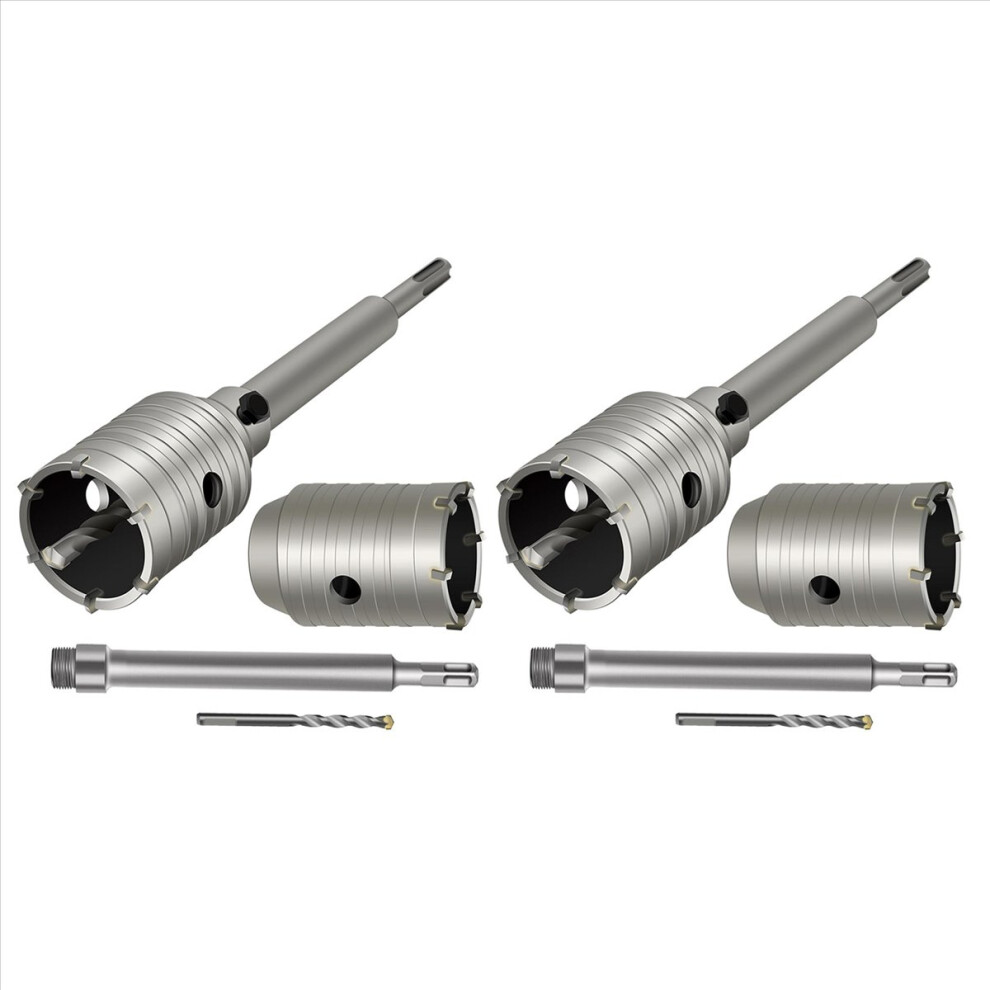 2Set 2 1/2 Inch Concrete Hole Saw With 220Mm Sds Plus Shank, 65Mm Wall Drill Bit For Cement Brick Stone 4854194589140