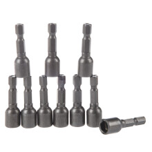 10 stuks verchroomde 1/4 schacht 8 mm magnetische zeskant dopsleutelbits