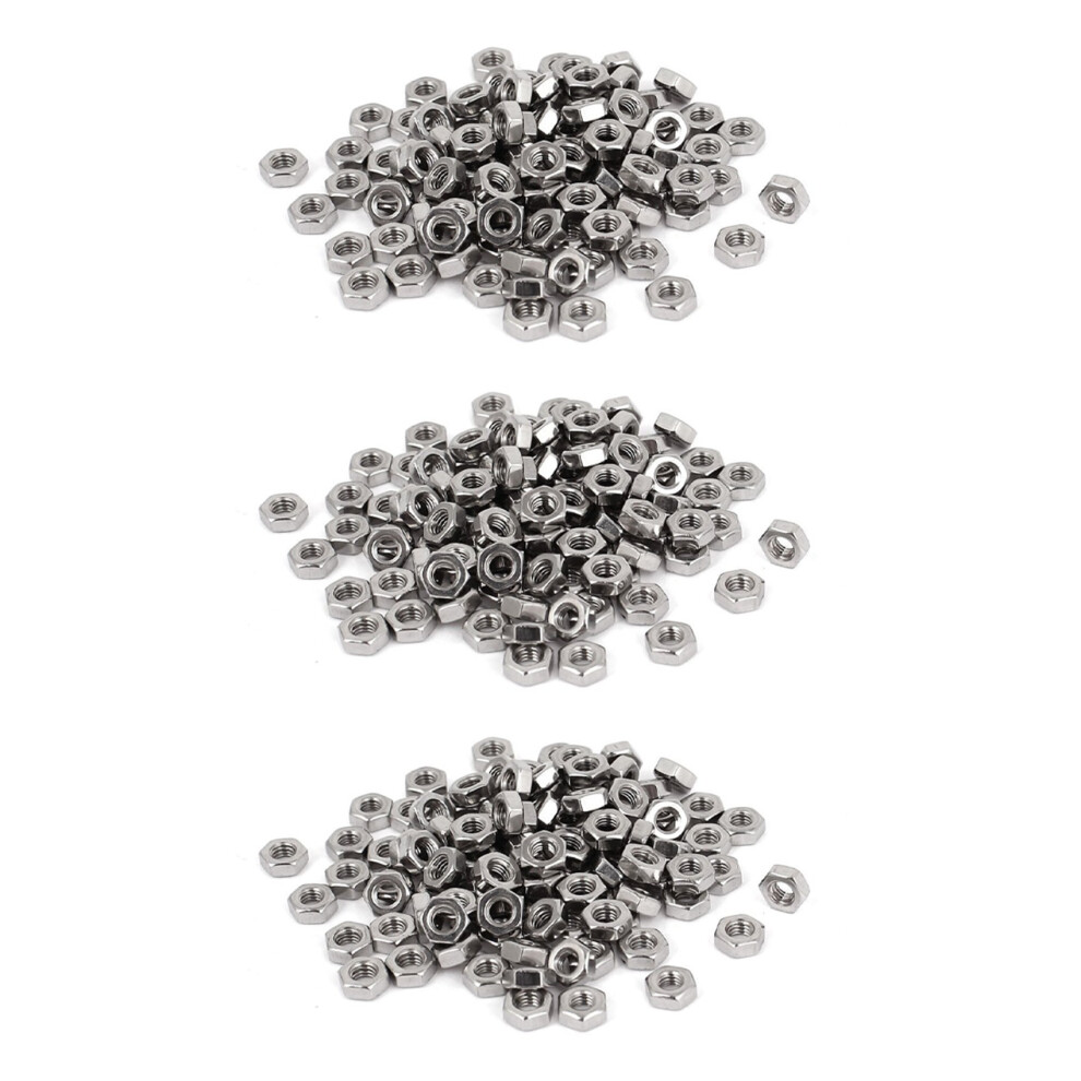 Metric M3 Hex Nuts 304 Stainless Steel Fastener Din934 300Pcs For Bolt 4852100619585