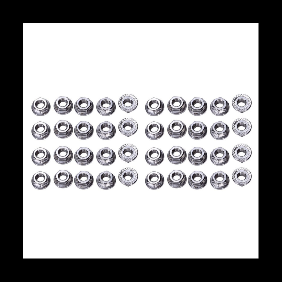 200 Pcs 304 Stainless Steel Serrated Flange Metric Hex Lock Nuts M6 4854194551963