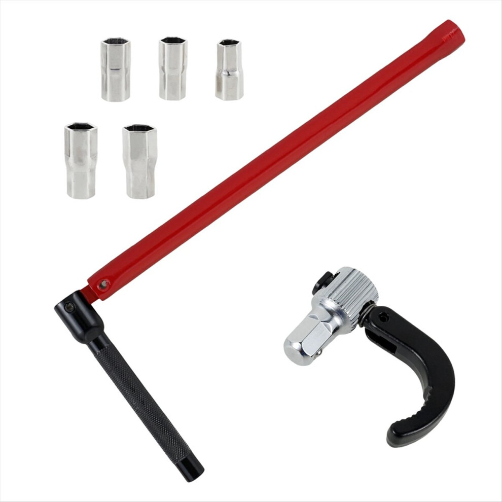 Plumber Socket Wrench With 5 Sockets&1 Chuck Tap Back Nut Wrench, A 4852597826831