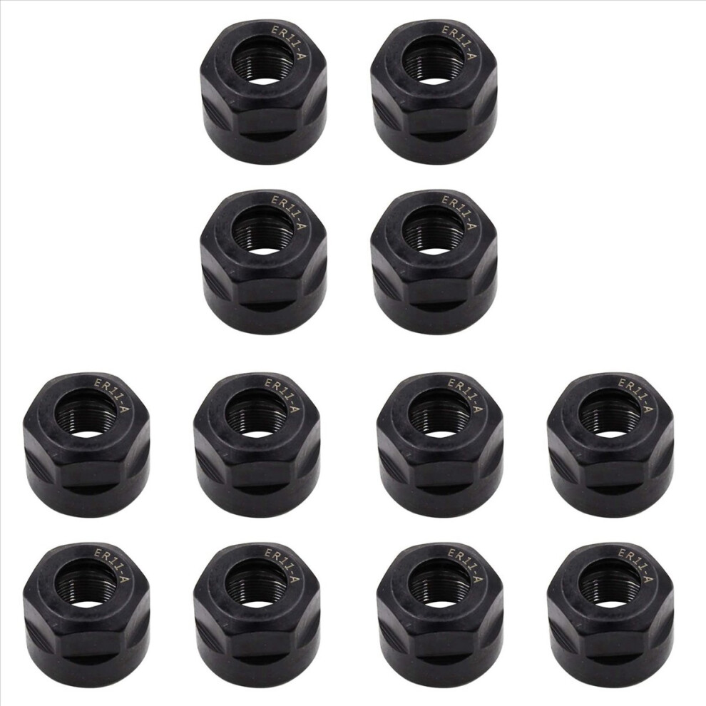12Pcs Er11-A Type M14 Thread Collet Clamping Hex Nuts, For Cnc Milling Chuck Holder Lathe 4852597801456