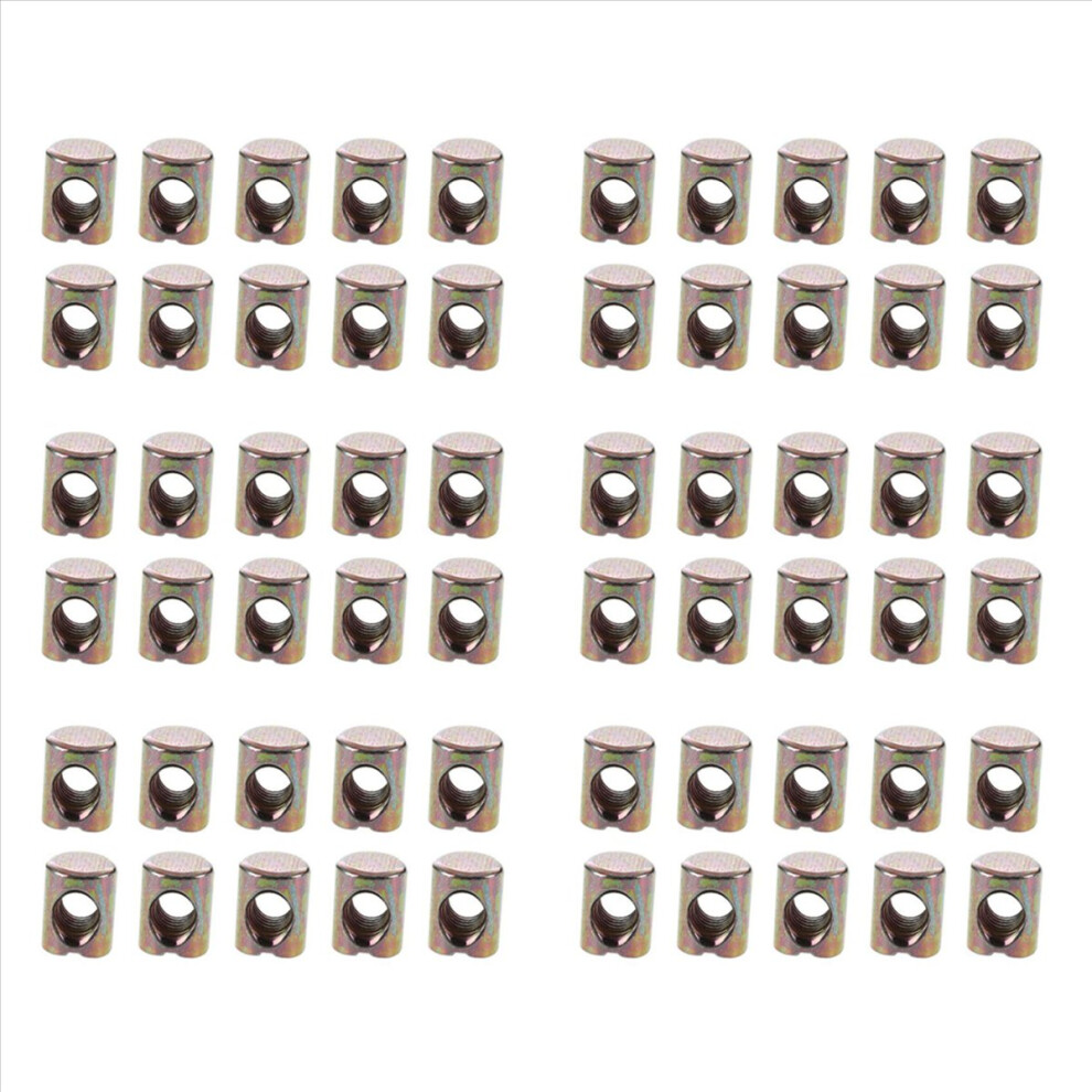 60Pcs M6 Bolts Dowel Slotted Furniture Nut For Beds Crib Chairs 4853344846928
