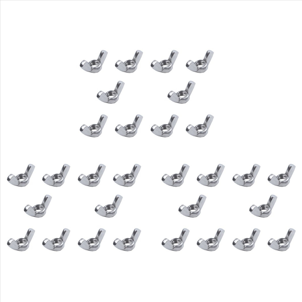 M6 Thread Dia Stainless Steel Wing Nut Butterfly Nuts 30 Pcs 4853344847987