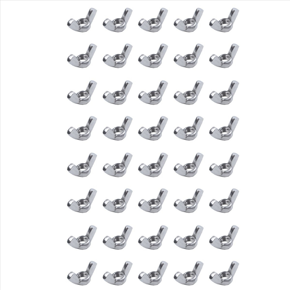 M6 Thread Dia Stainless Steel Wing Nut Butterfly Nuts 40 Pcs 4853344848083