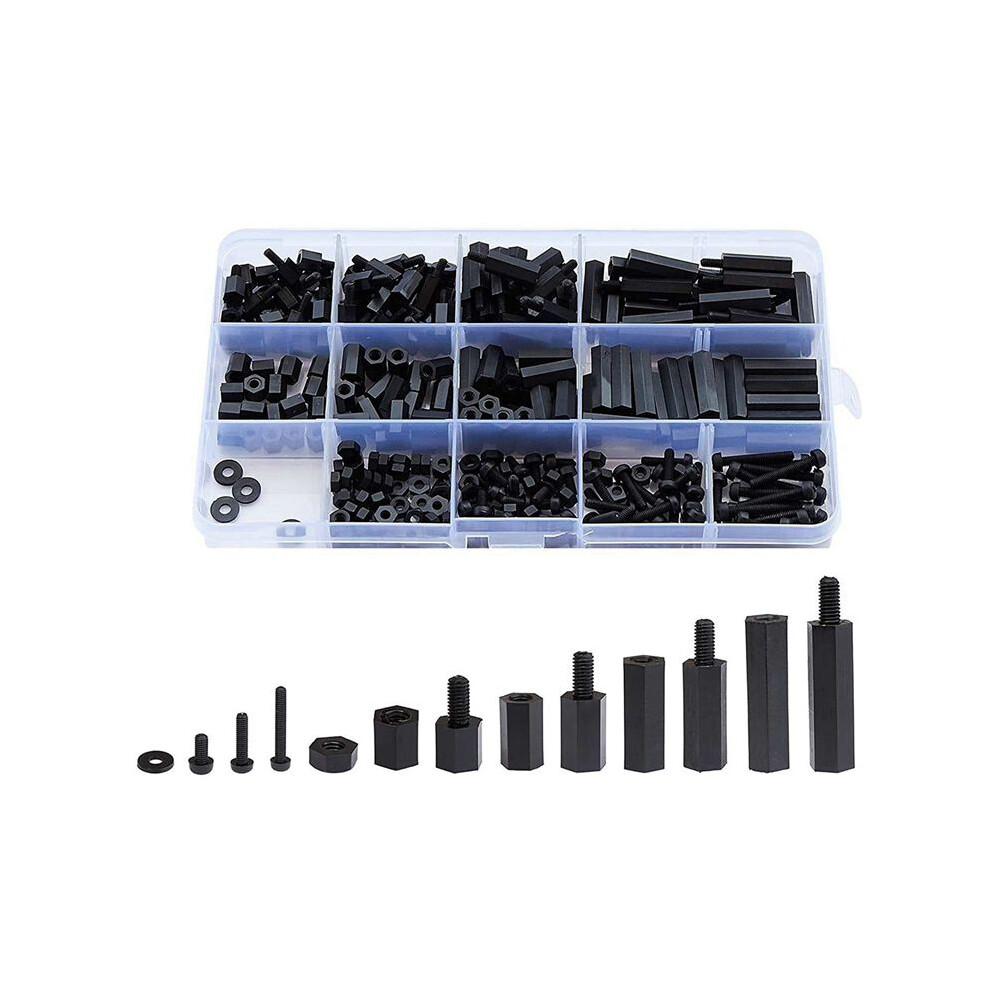 320Pcs M2 Male Female Hex Nylon Spacer Standoff Screw Threaded Pillar 4852597804792