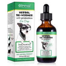 Natural Dog De-Wormer Drops Herbal Liquid Wormer for Dogs Daily Probiotic 60ml