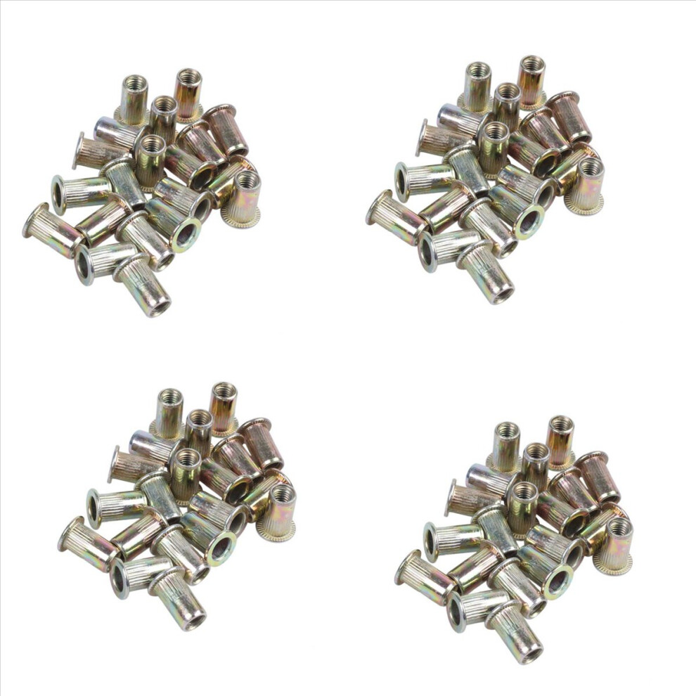 80Pcs Flat Head Metric Steel M5 Blind Insert Rivet Nut 4852597804389