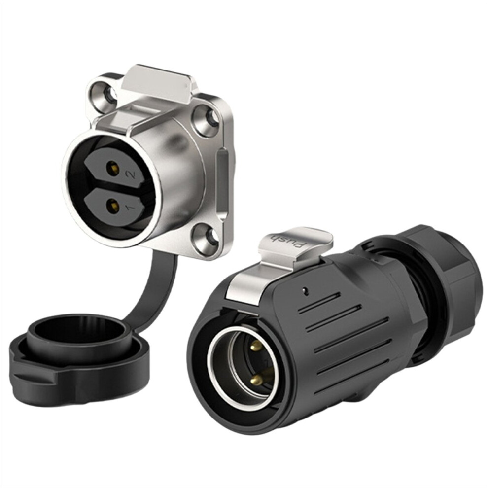 LP20 Industrial Aviation 2pin Panel Mount Female Socket Male Plug Set-image-OPC-PMGS256-NEW