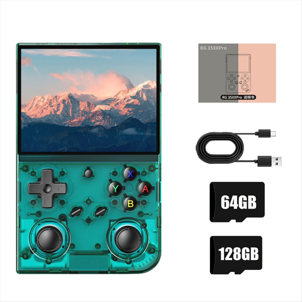 Rg35xx Pro Video Game Console 64G+128G 13000+Games 3.5In Ips Linux,B Cyan 4852597809308