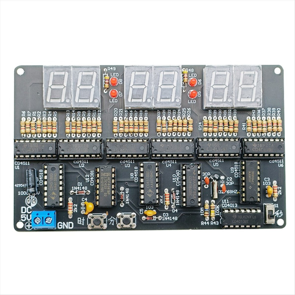 Dc4.5v-5.5V 6-Bit Digital Circuit Clock Kit Electronic Teaching 4852597817303