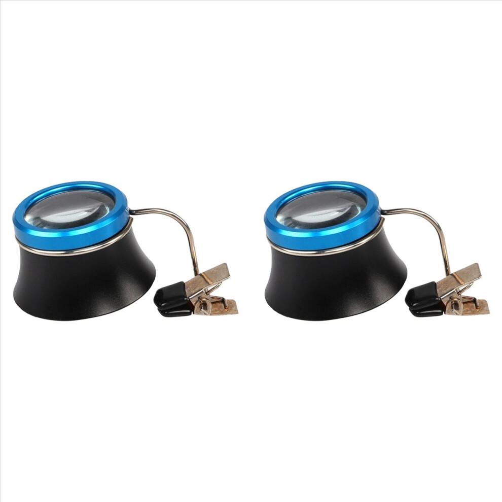 Kepptory 2Pcs Clip On Eyeglass Magnifier, 20X Watchmaker Loupe Jewelers Magnifying Glass