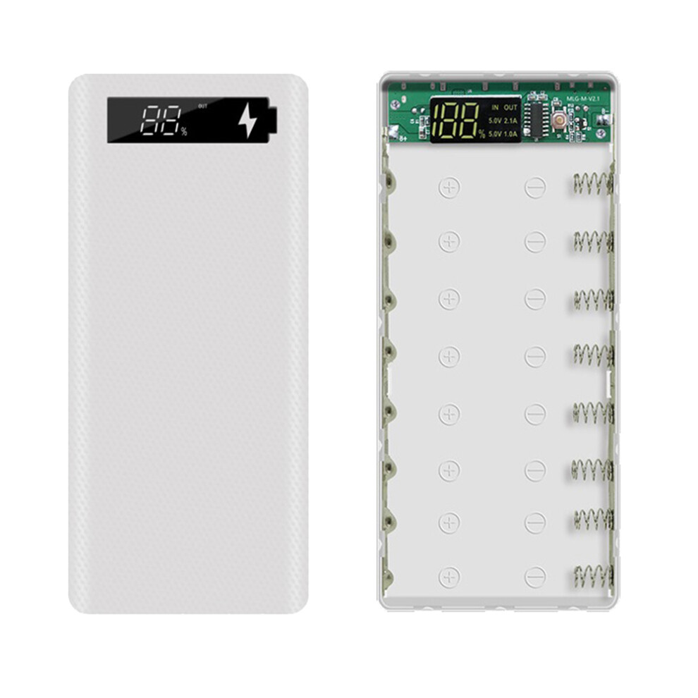 18650 Battery Power Bank Case Lcd Display Support 20000Mah (White) 4852597819314