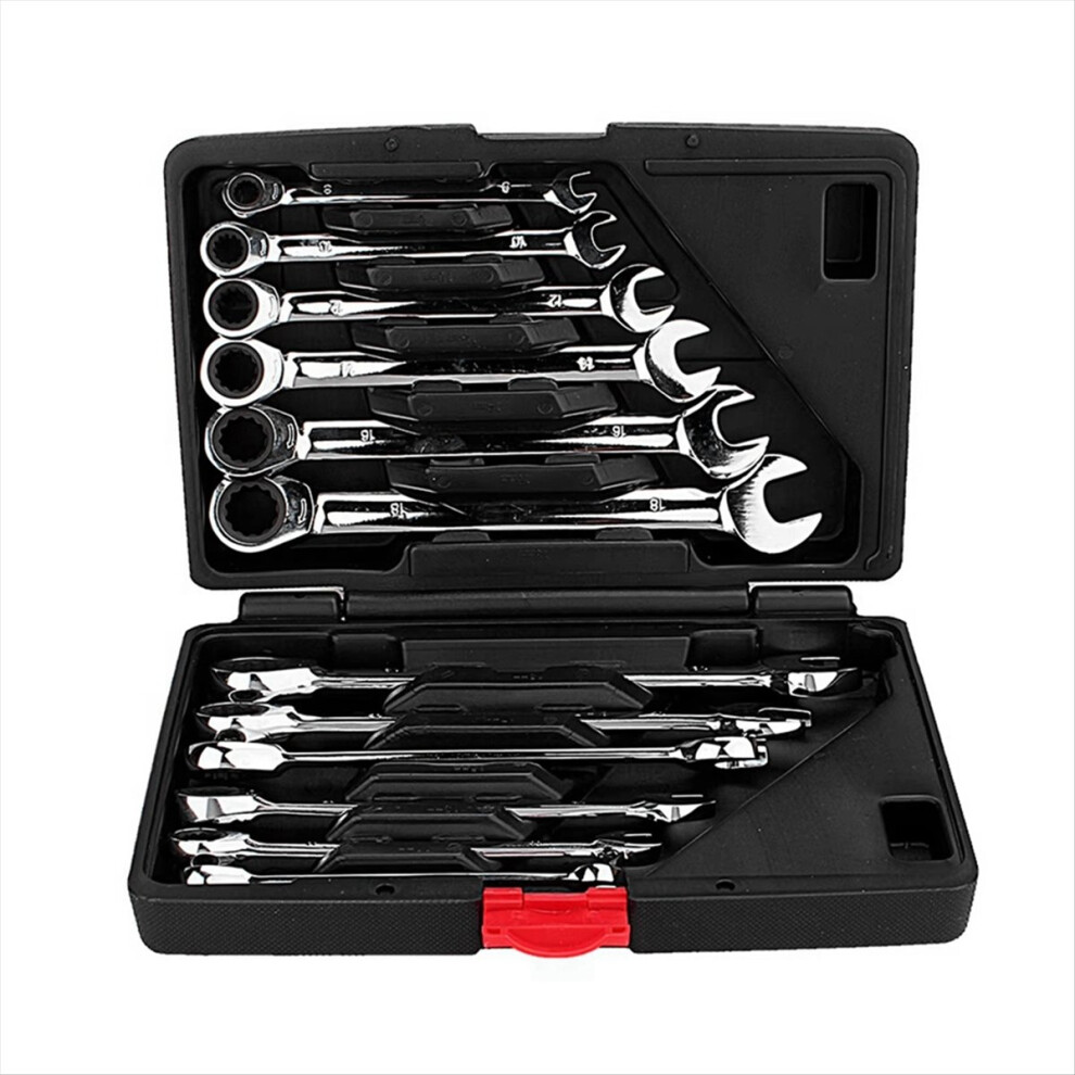 12Pcs Dual-Purpose Ratchet Wrench Fixed Hand Tool Set 72 Teeth 4852597824684