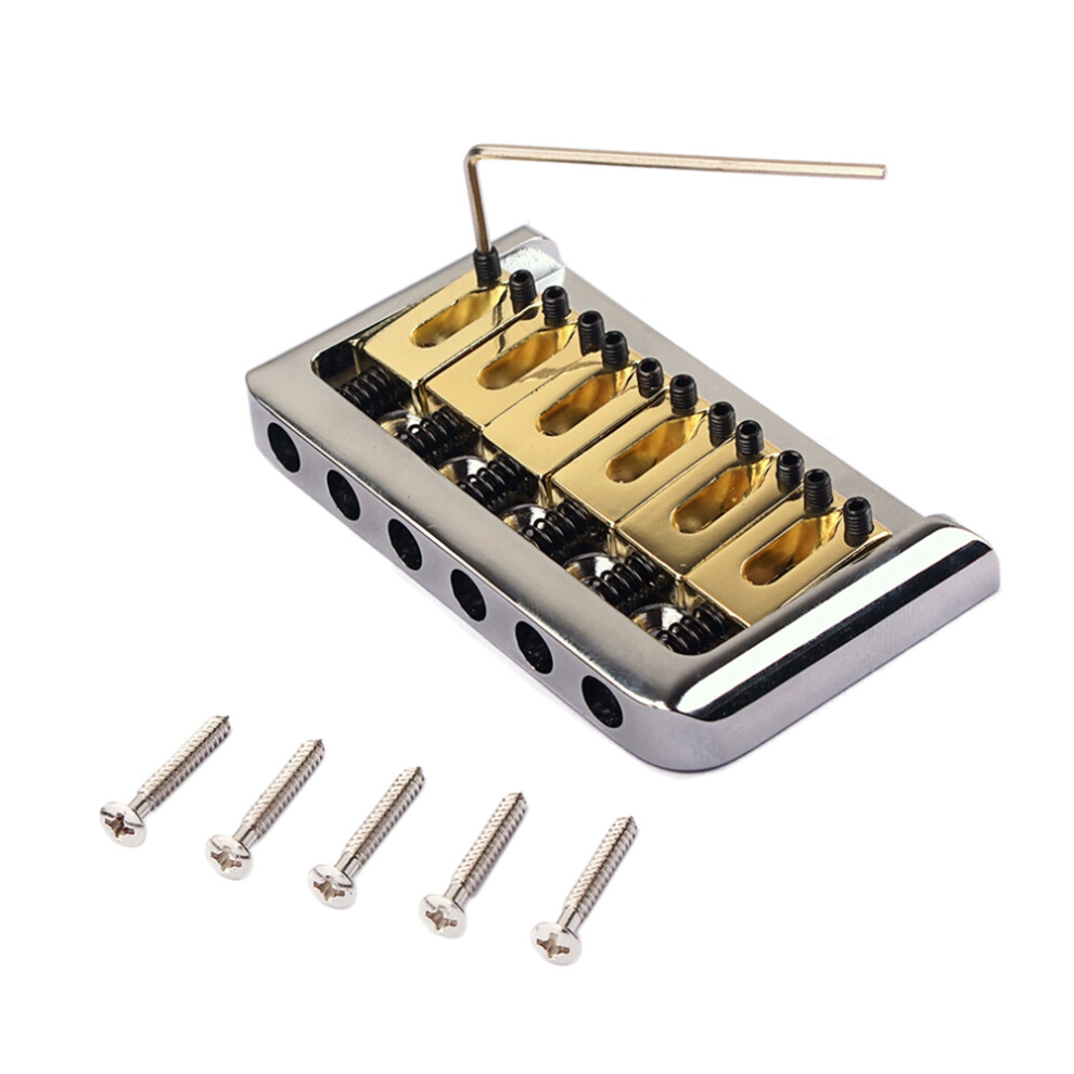 6 Strings Hardtail Saddle Bridge With Wrench For Electric Guitar 4852597836038