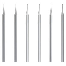 Set van 6 bolvormige frezen, 3/32 inch schacht, bolvormige frezen en houtsnijbits (1,2 mm)