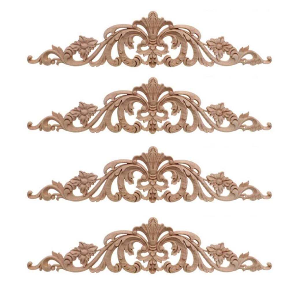 4Pcs Wood Carving Decal Furniture Corner Onlay Applique Home Decor 4852597844859