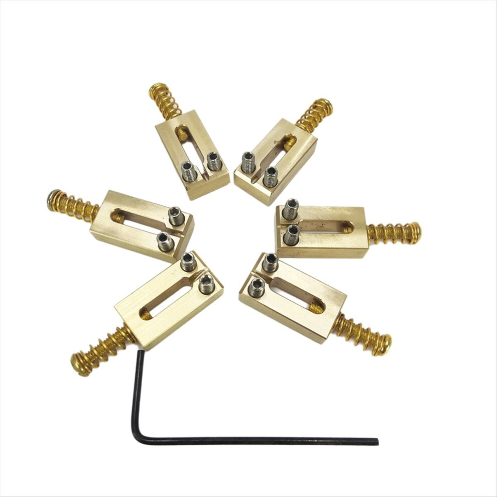 Electric Guitar Bridge Saddles Brass 10.5Mm Tremolo Parts Gold 4852597848079