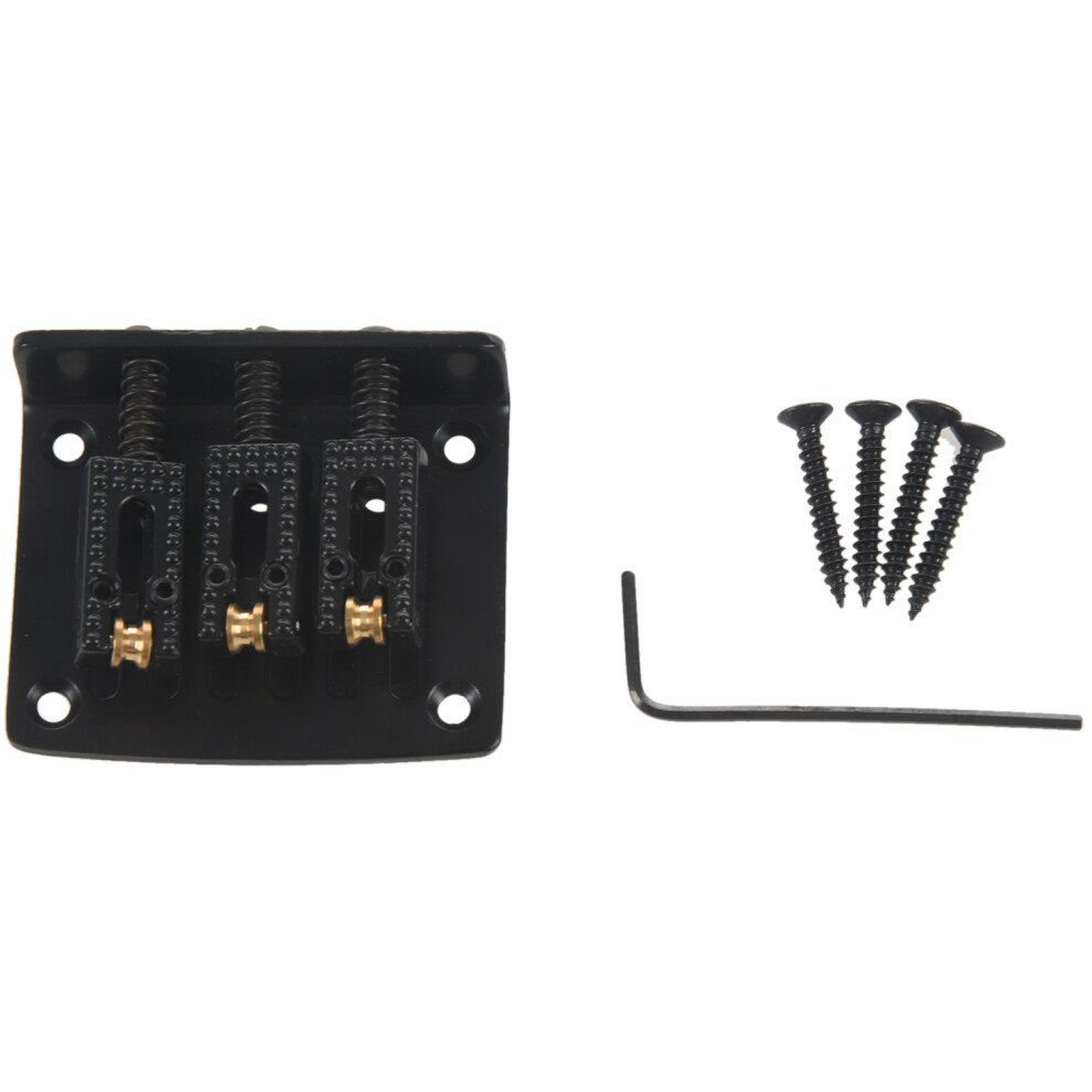Guitar Bridge Tail 3 String Replacement Black 4852597852908