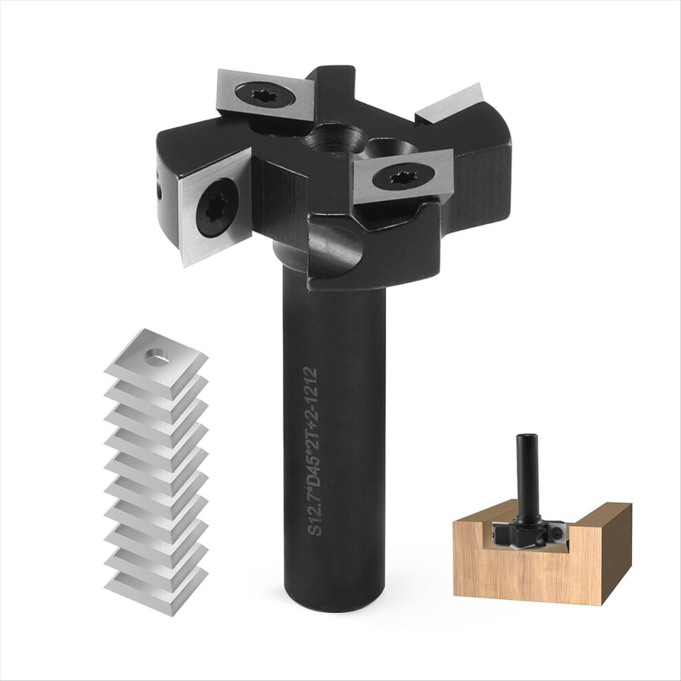 Cnc Spoilboard Surfacing Router Bit,2+2 Slab Flattening Bit 4852597850652