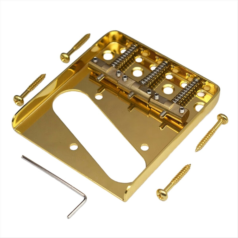 Tl Guitar Bridge System With 3 Screw Brass Saddle Gold 4852597856319