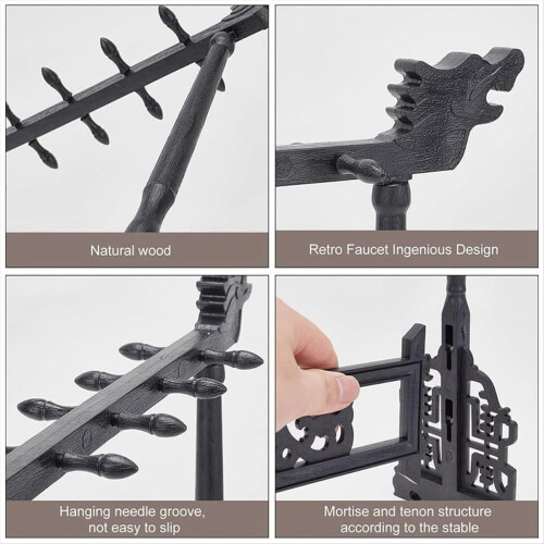 Chinese Calligraphy Brush Holder - 12-Pin Plastic Frame 2