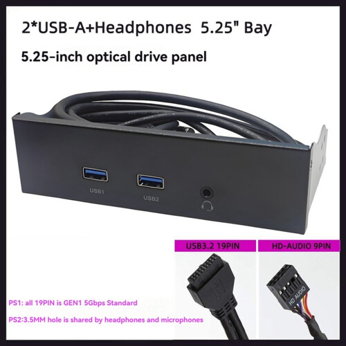 USB3.2 GEN1 Floppy Drive Slot HD-AUDIO Audio Front Panel 2