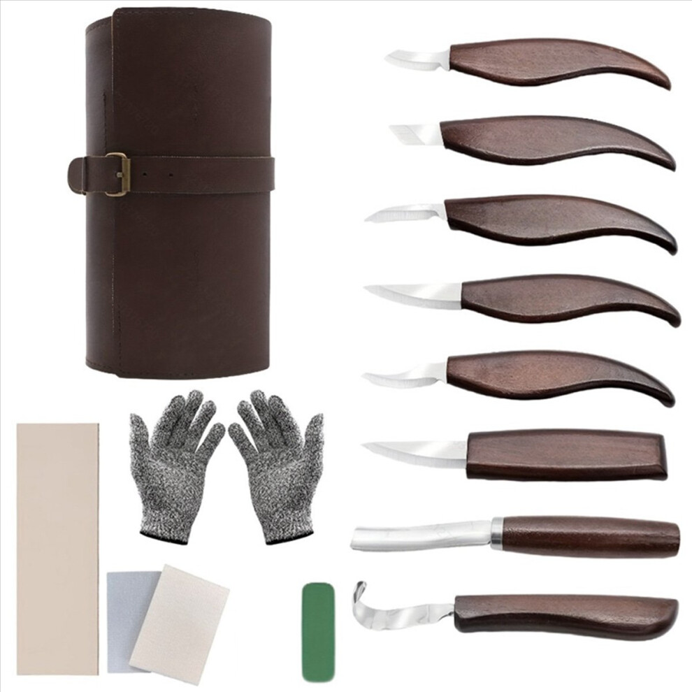 Handmade Wood Carving Engraving Knife Set Woodworking Diy 15Pcs 4852597859419