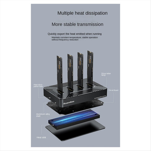 4-bay M2 SSD-box type C USB3.2 10Gbps UK-stekker 2