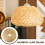 Bamboo Wicker Rattan Light Fixture Flush Mount Ceiling Lamp,30X18cm 5