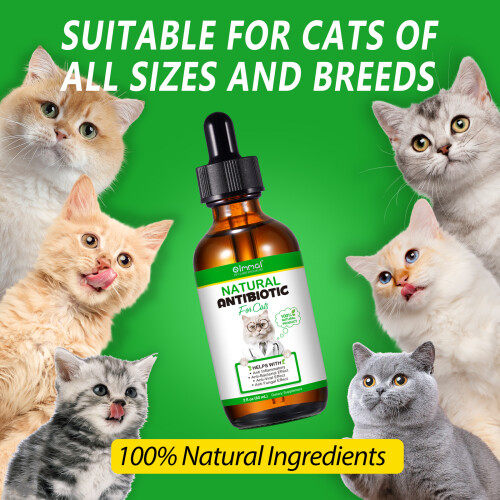 Cat Anti Biotic Drops 100% Natural for Immune System Support & Anti-Inflammatory 1