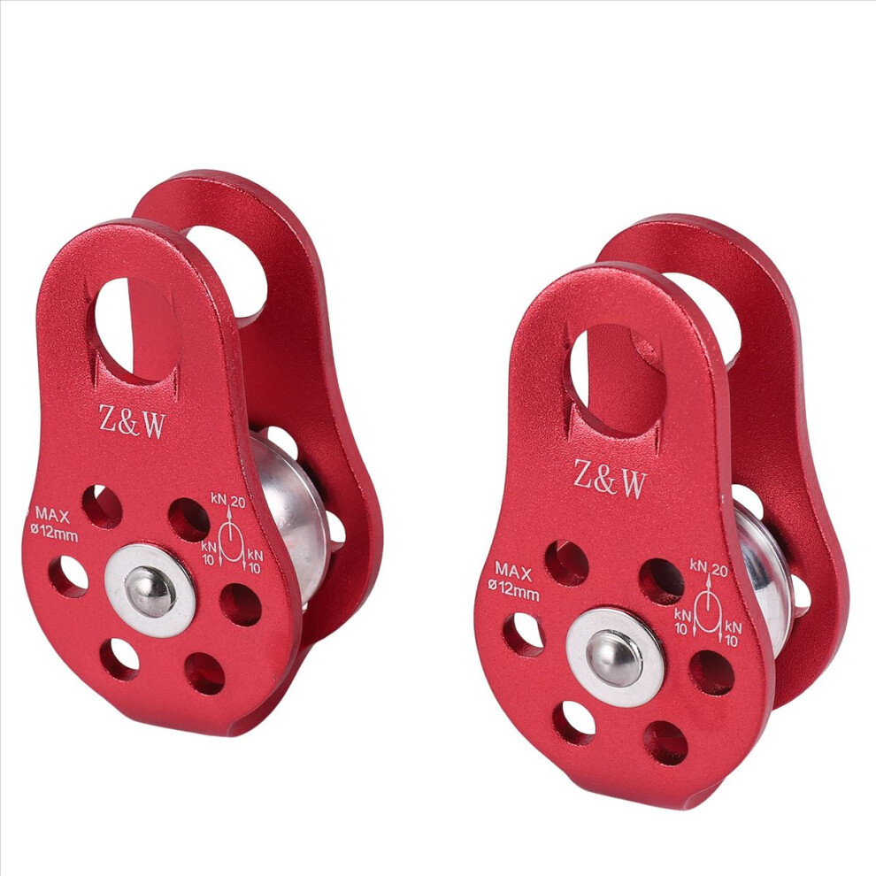 2 Pcs Rock Pulley Rope Tree Climbing Climber Arborist Fixed Pulley Red 4854174691597