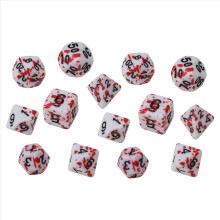 14 Pieces Blood Splatter Dice for DND Role Playing Games